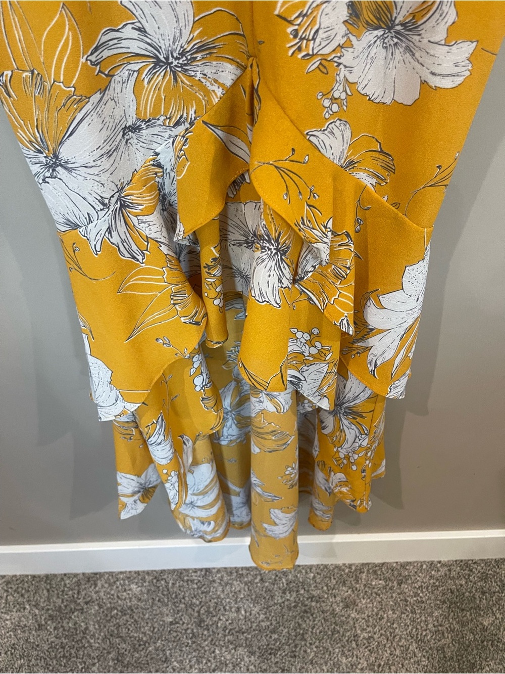 Lulu's Yellow Floral High-Low Ruffle Maxi Dress - Picture 5 of 8